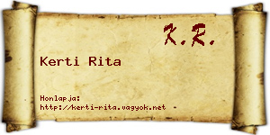 Kerti Rita névjegykártya